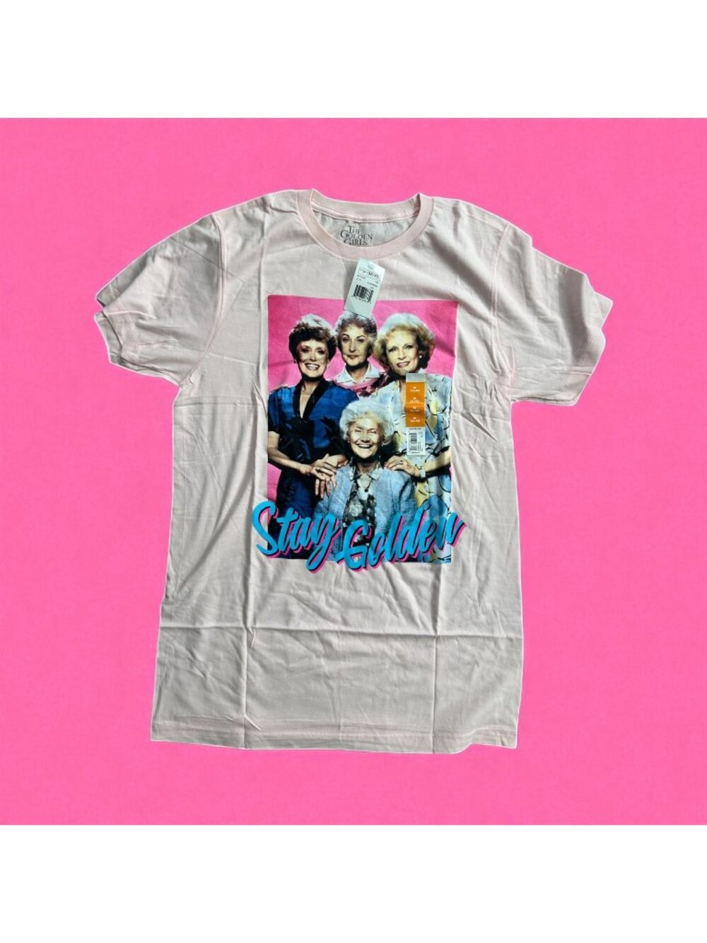 THE GOLDEN GIRLS Stay Golden Pink T Shirt Size Medium NEW NWT